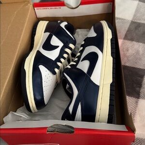 Nike Dunk Low Midnight Blue and White Shoes